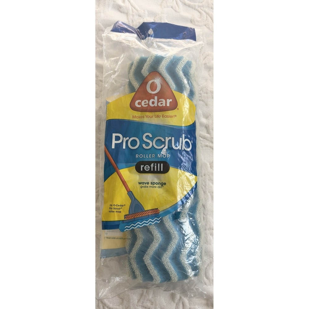 O Cedar Microfiber Pro Scrub Roller Slide On Mop Refill Wave Sponge 10"‎ NEW